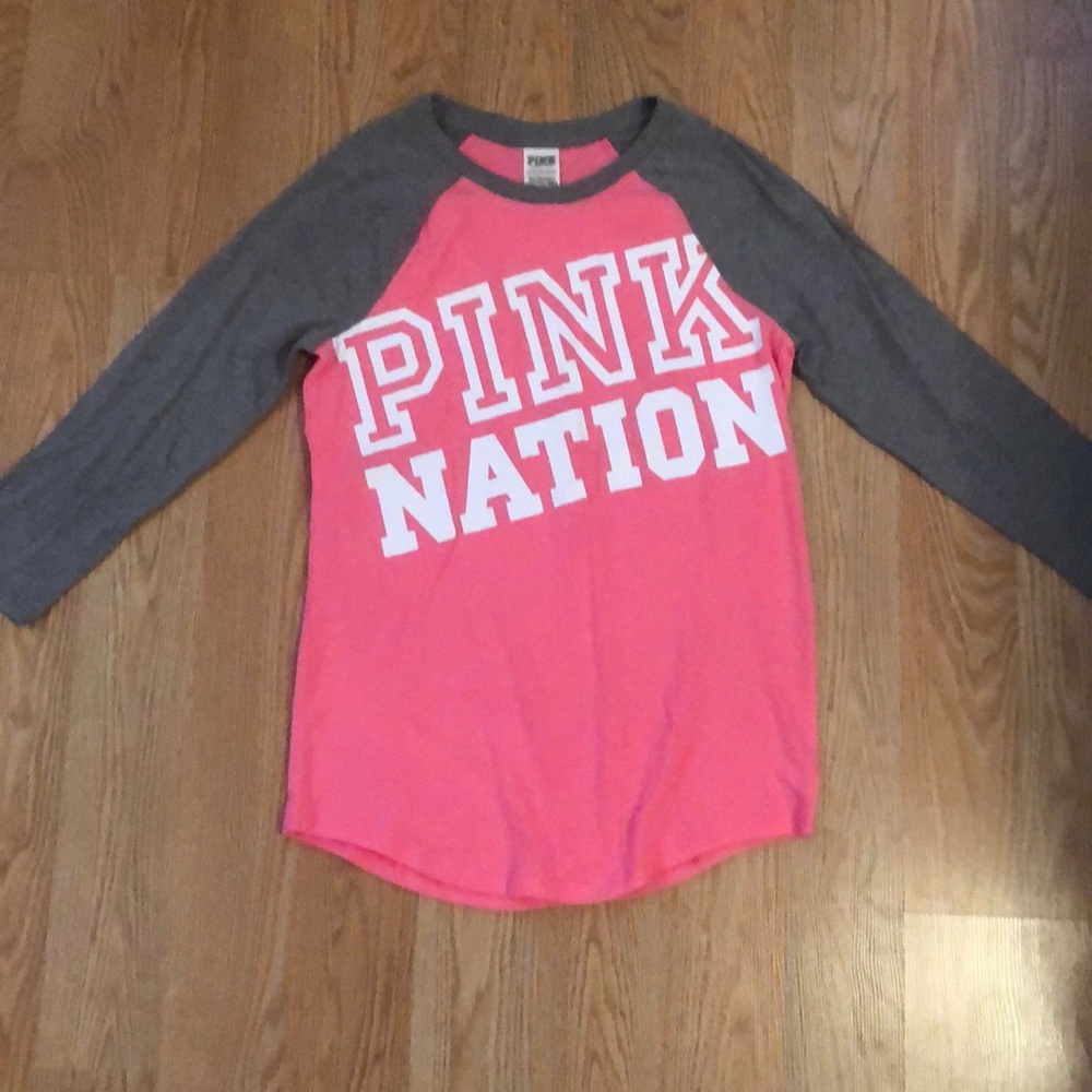 Pink nation baseball tee